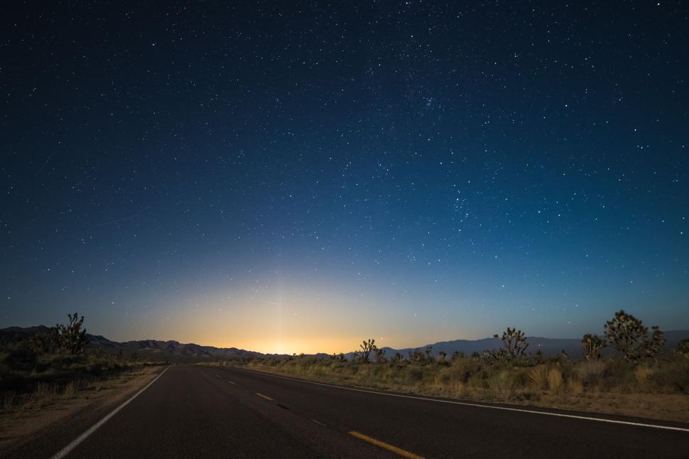 Free Image of Sun Setting on Desert Horizon 