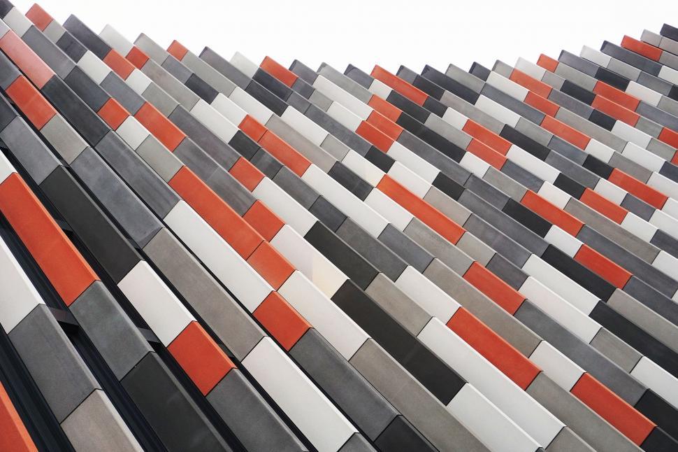 Free Image of Orange and Gray Tile Wall 