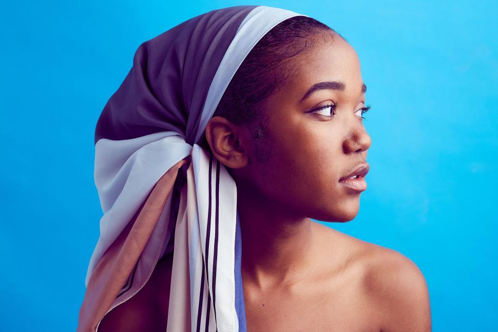 Free Image of Woman With Towel Wrapped Around Head 