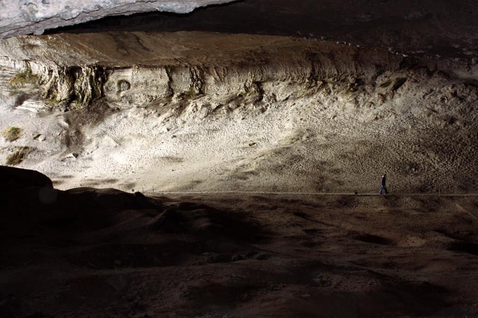 Free Image of A Black and White Photo of a Cave 