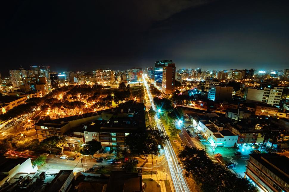 Free Image of Aerial View of a City at Night 