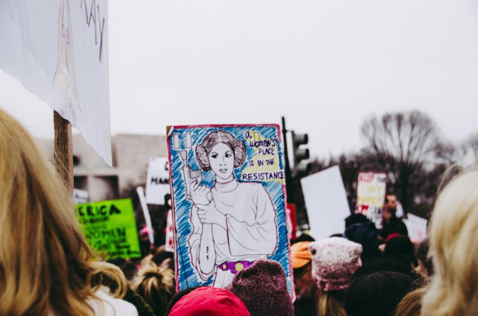 Free Image of Protesters Holding Signs and Placards 
