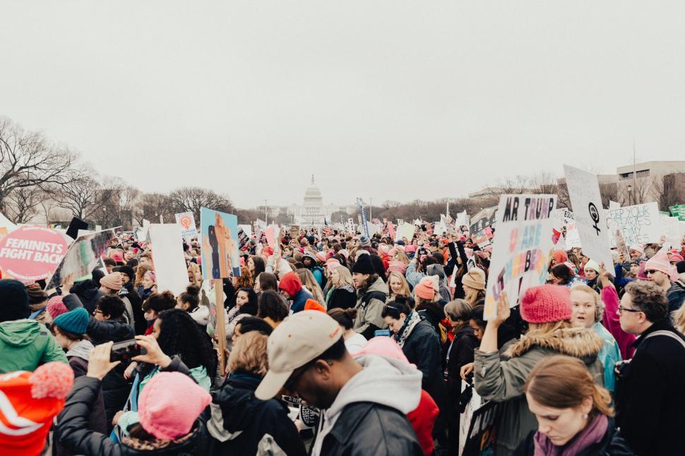 Free Image of Large Group of People Holding Signs in a Protest 