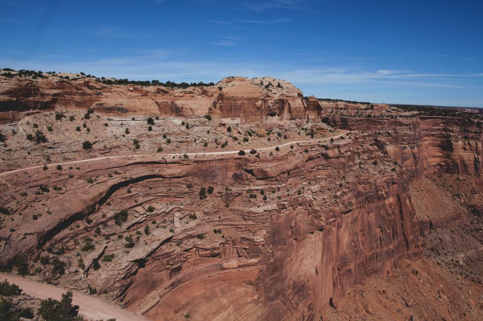 Free Image of Aerial View of Dirt Road in Desert 