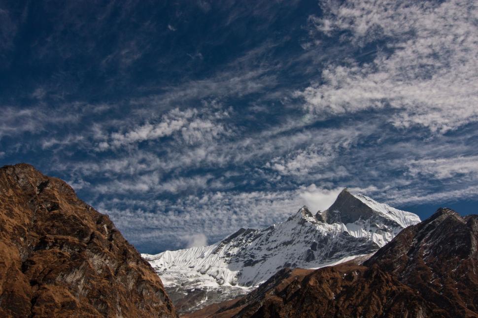 Free Image of Majestic Mountain Range With Clouds 