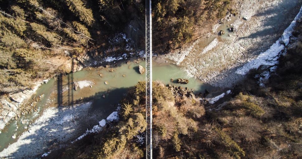 Free Image of Aerial View of a River in a Forest 