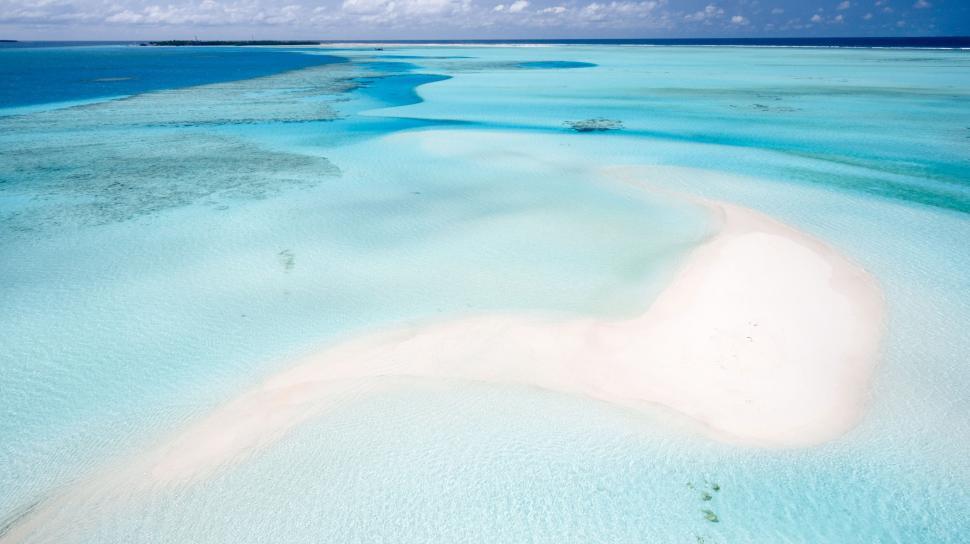 Free Image of Aerial View of Blue Lagoon With White Sand 