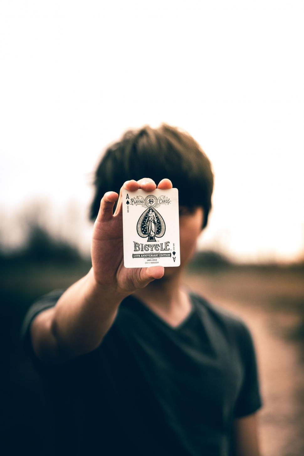 Free Image of Person Holding Card in Front of Face 