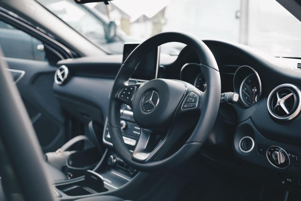 Free Image of Black and White Car Dashboard 