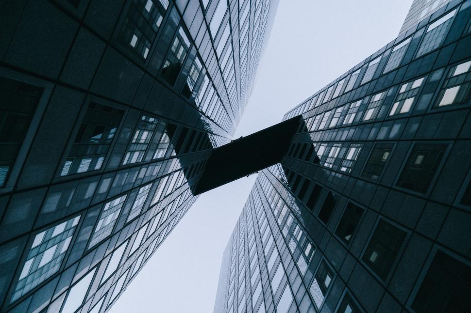 Free Image of Looking Up at Tall Buildings in a City 