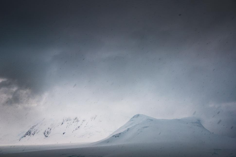 Free Image of Snow Covered Mountain in Black and White 