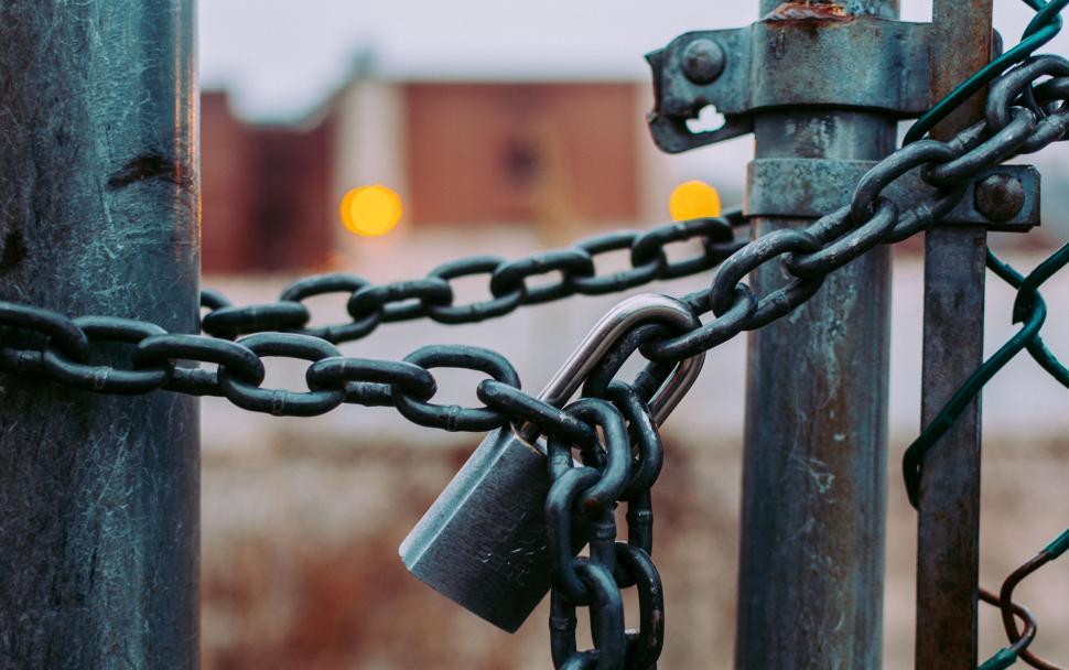Free Image of Chain Link Fence With Padlock 