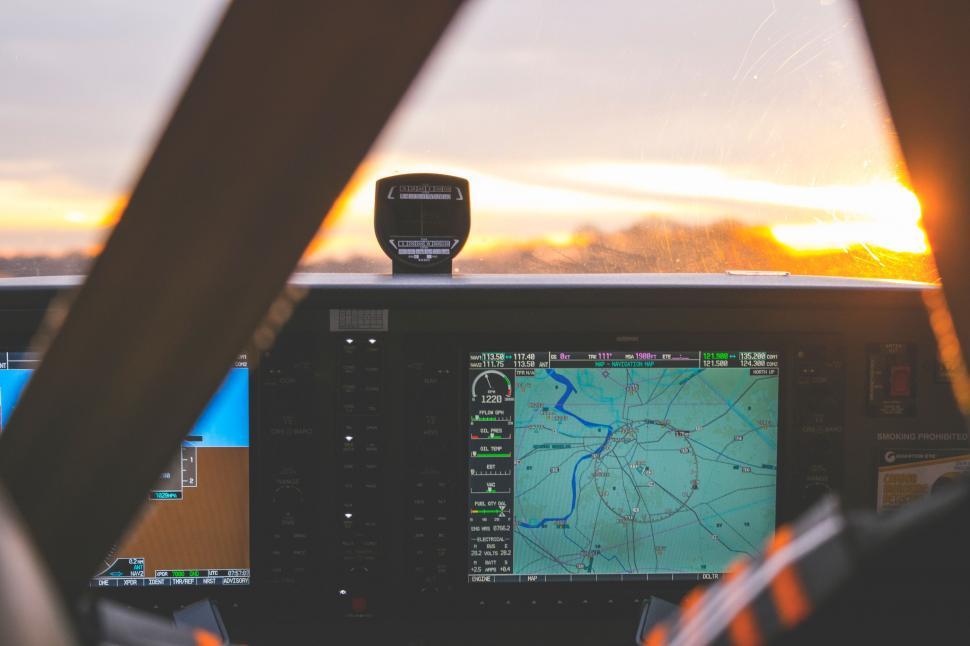 Free Image of Inside View of a Plane Cockpit 