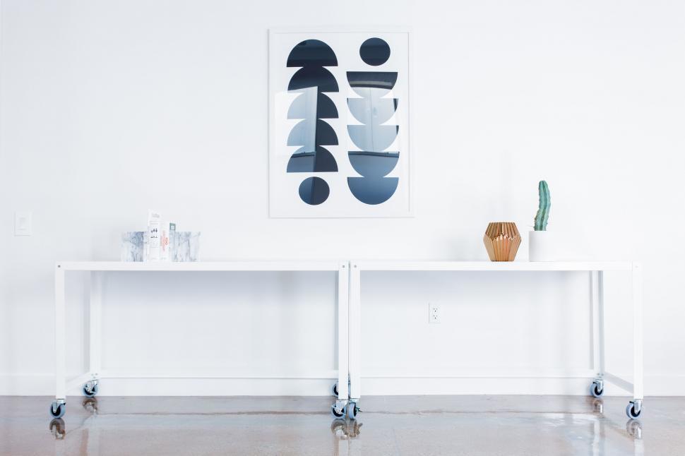 Free Image of White Table With Vase 