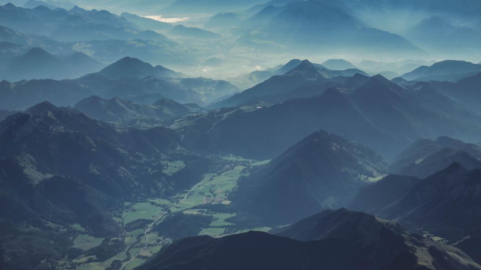 Free Image of Aerial View of a Mountain Range 