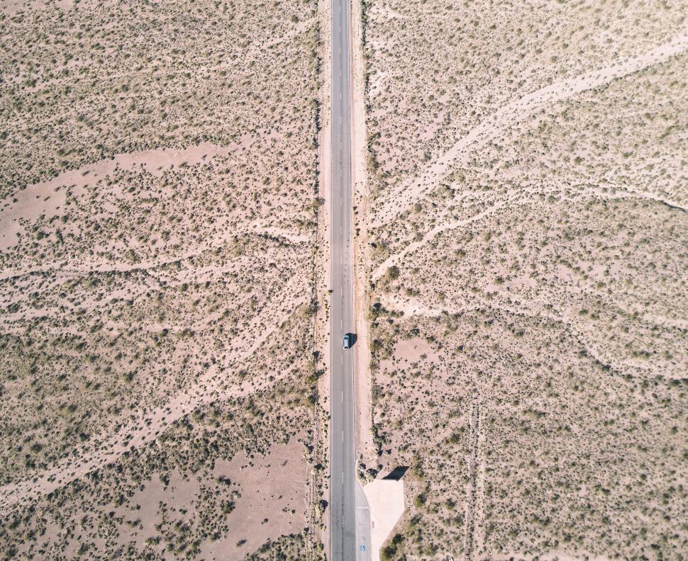 Free Image of Aerial View of Desert Road 