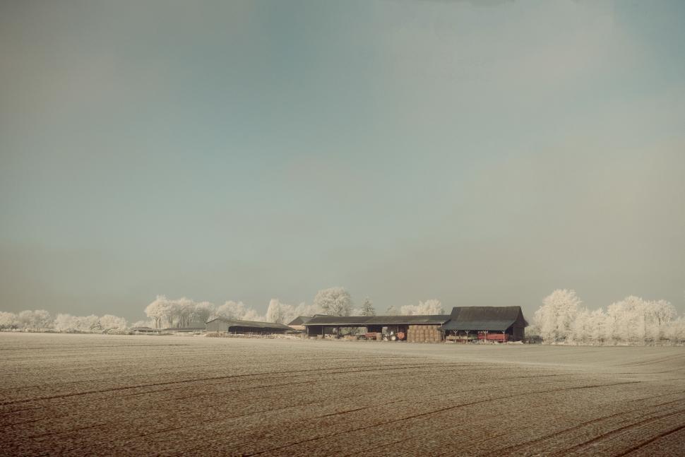 Free Image of Vintage Photo of a Farm in the Country 