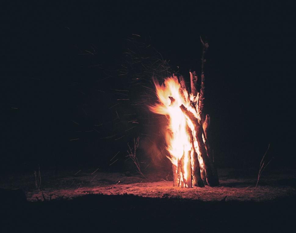 Free Image of Fire Illuminating Darkness 