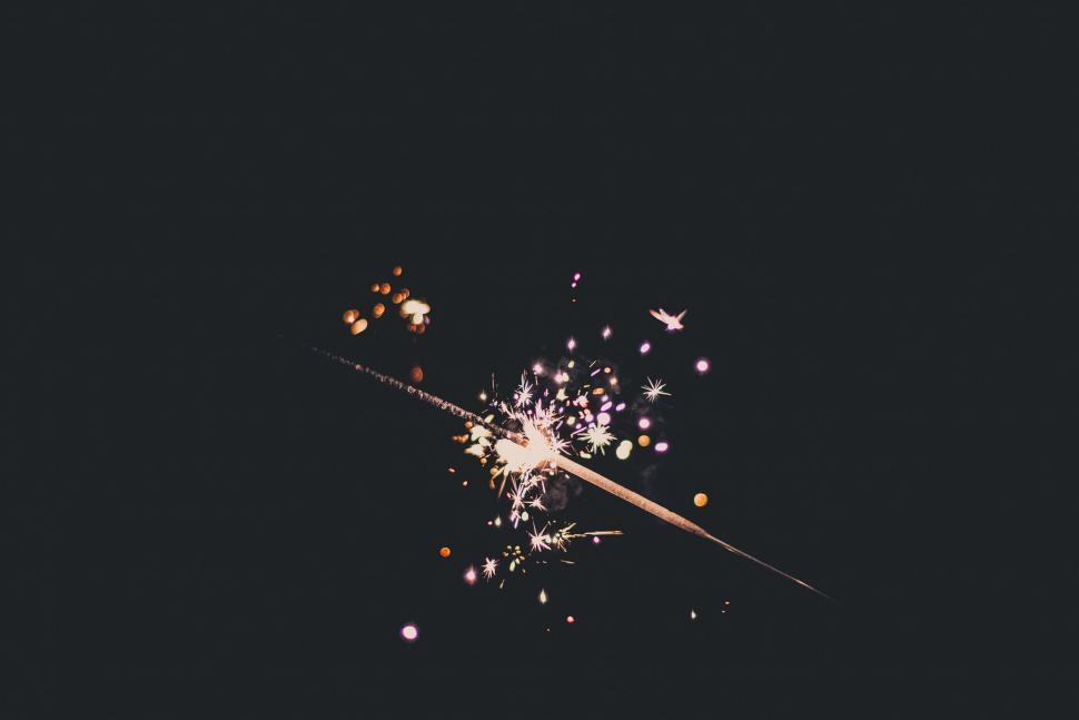 Free Image of Sparkler Illuminates Dark Sky 