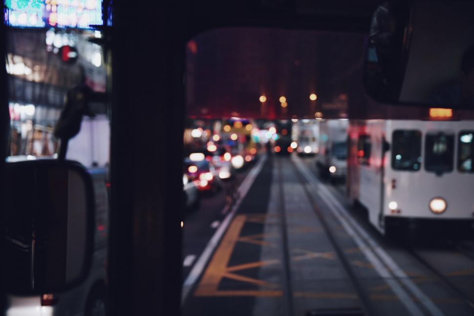 Free Image of Bustling City Street Filled With Traffic at Night 