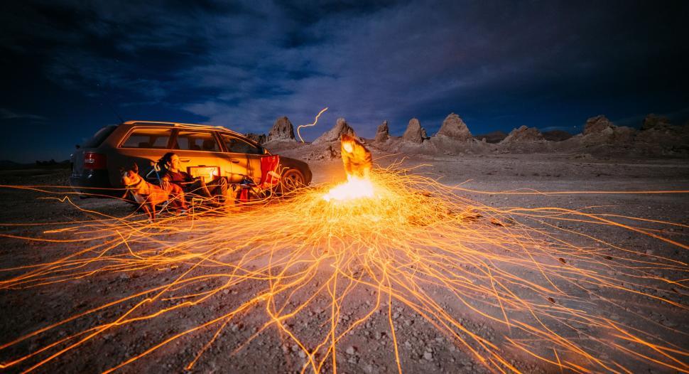 Free Image of Group of People Around a Campfire 