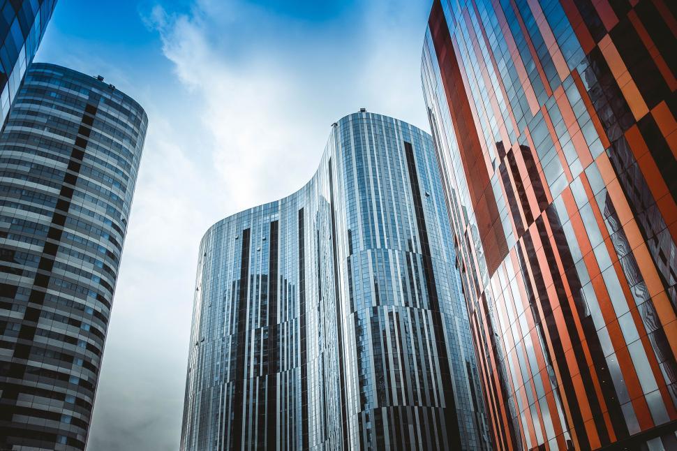 Free Image of Twin Skyscrapers Towering Together 