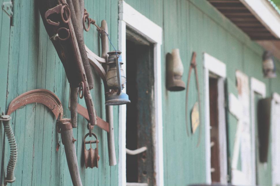 Free Image of Close Up of a Door With Multiple Hooks 