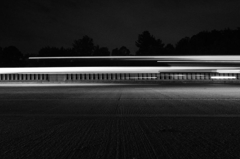Free Image of Night Street Scene in Monochrome 