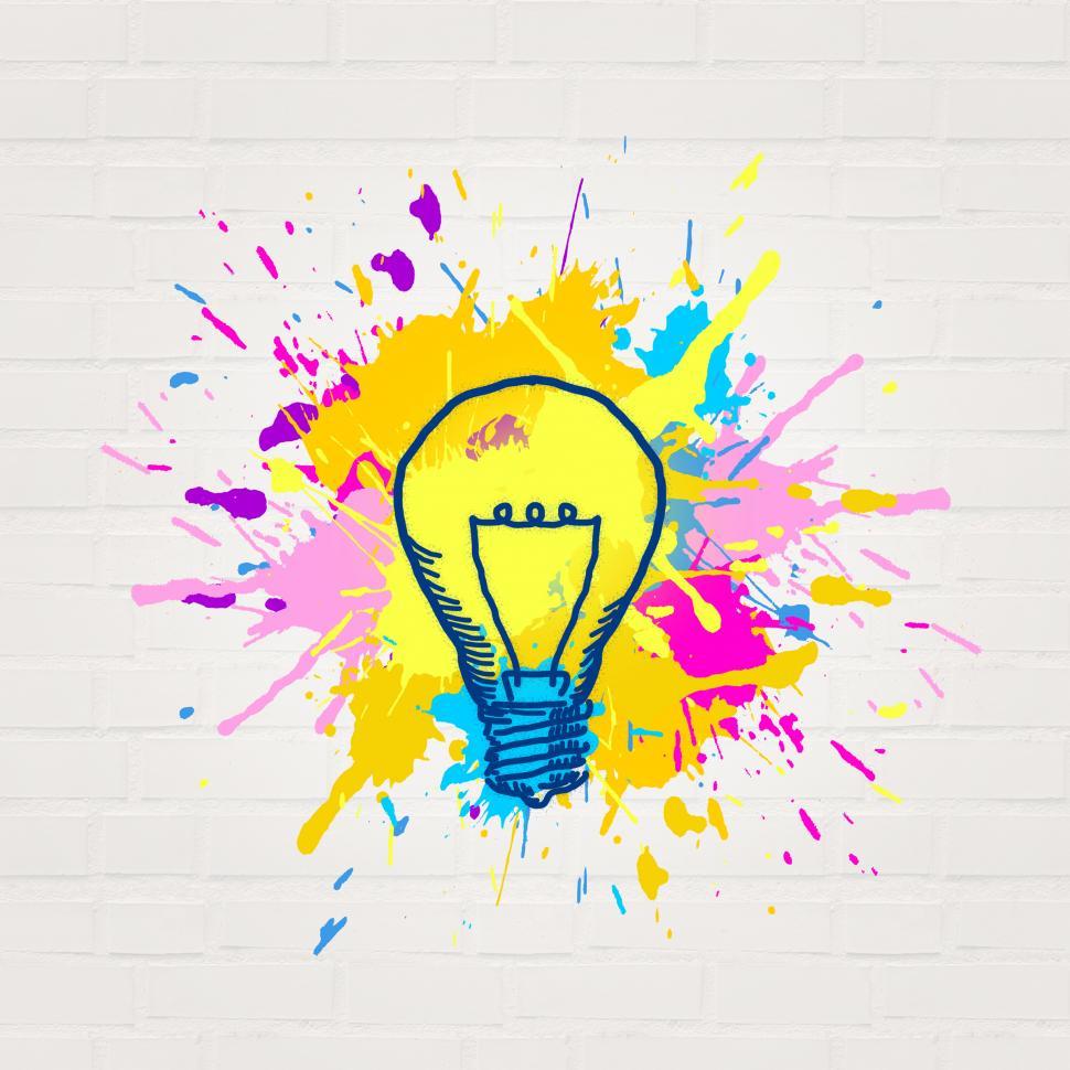 Free Image of Painted Lightbulb - Creativity and Imagination Concept - Abstrac 