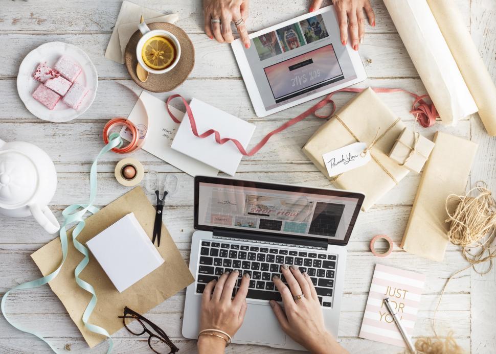 Free Image of Surfing on the Laptop and party planning 