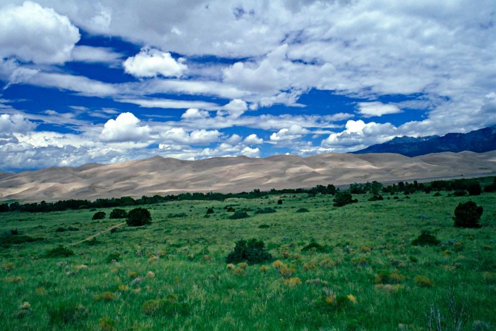 Free Image of Great Sand Dunes Clouds and Sky  
