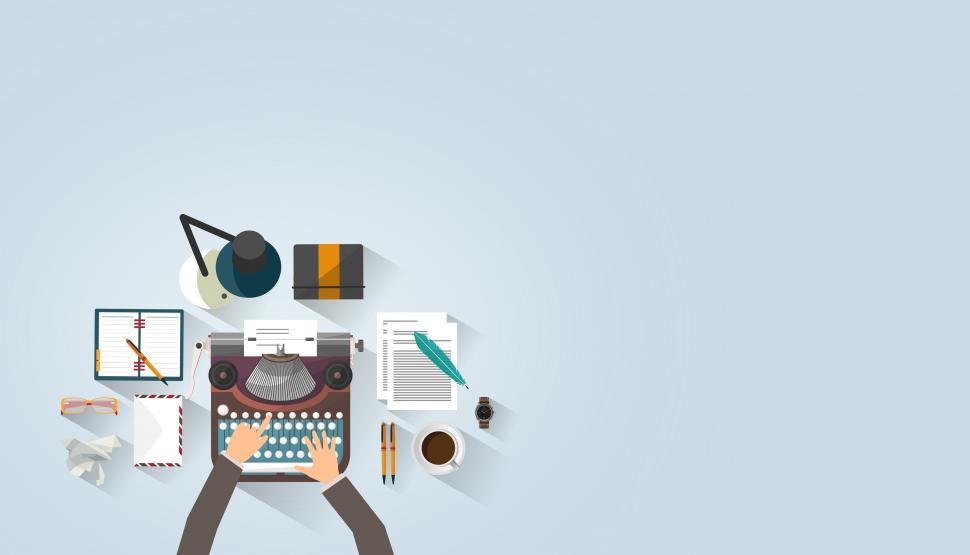 Free Image of Writer Typing - Typewriter - Work Desk - Author - With Copyspace 