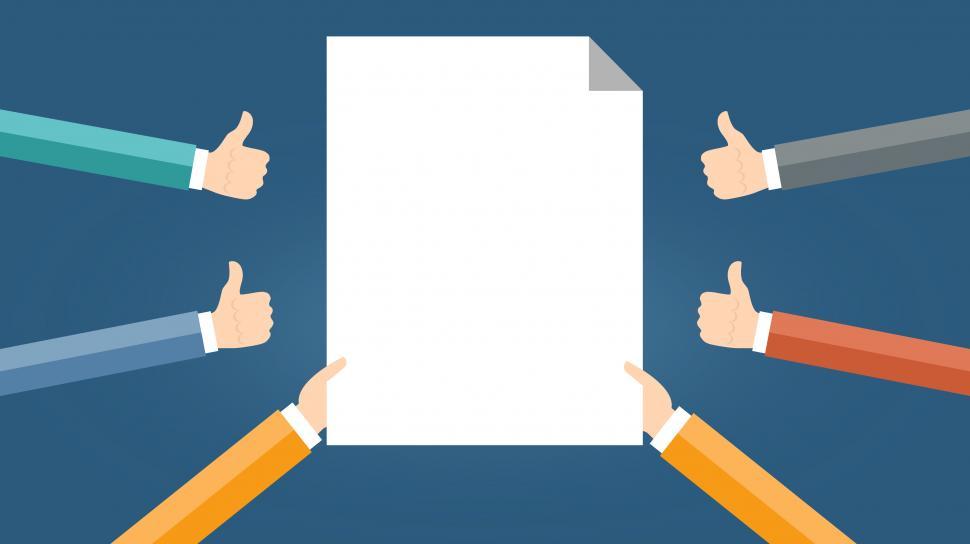 Free Image of Blank Space - Blank Page Surrounded by Thumbs Up - Agreement Con 