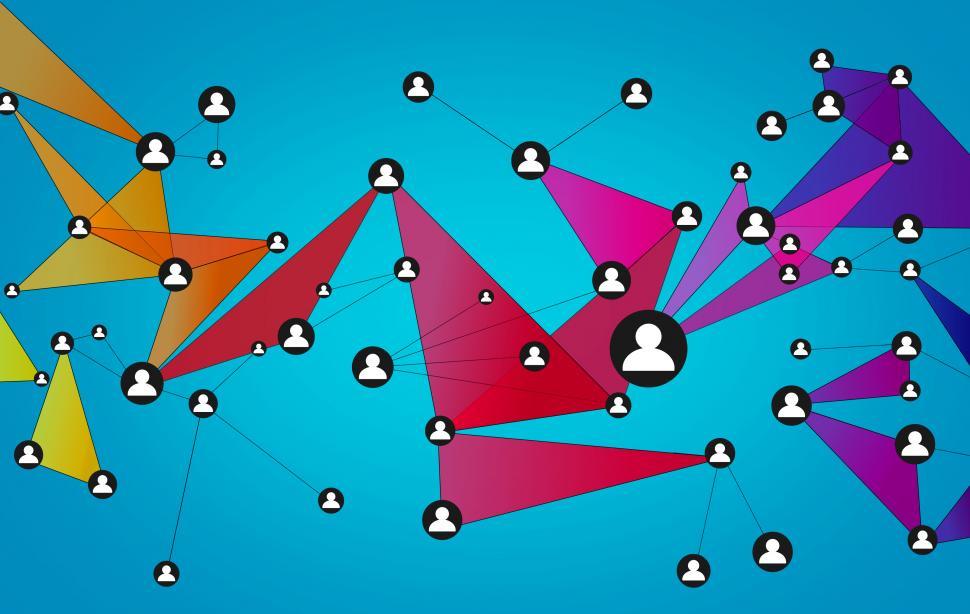 Free Image of Abstract Network of People - Social Networks - Blue Background 