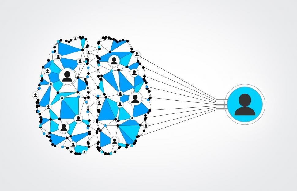 Free Image of Network of People - Brain Wired to Be Social - Blue Mesh 