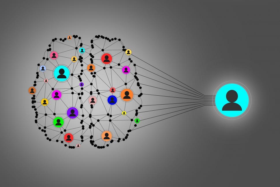 Free Image of Network of People - Brain Wired to Be Social - Dark Version 