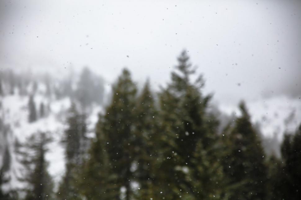 Free Image of Misty Snow Covered Mountain 
