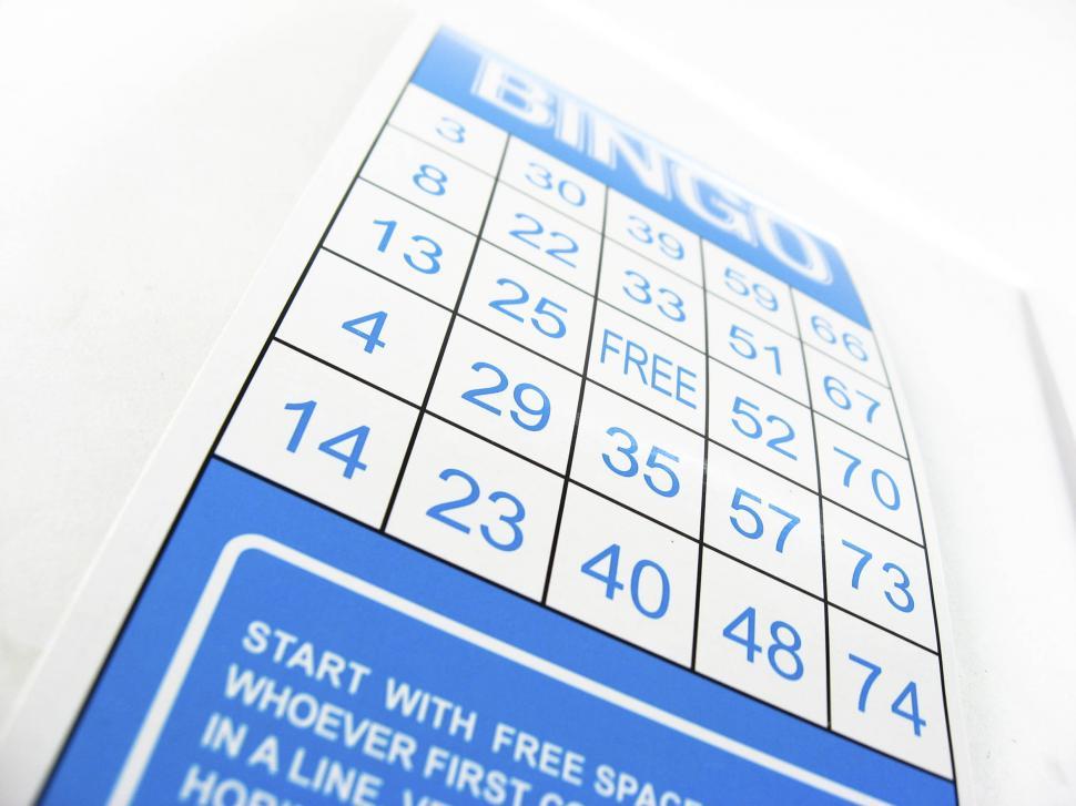 Free Image of bingo card 
