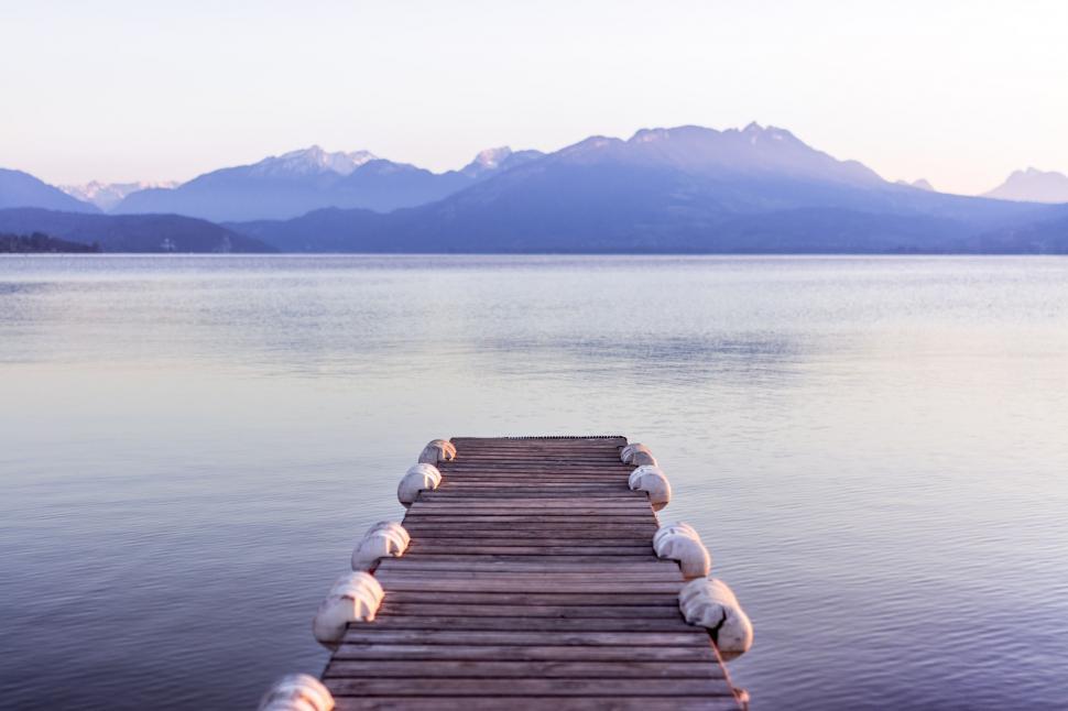 Free Image of Wooden Dock in the Middle of a Lake 