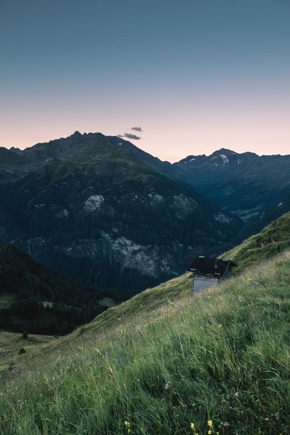 Free Image of Small House on Grassy Hill 
