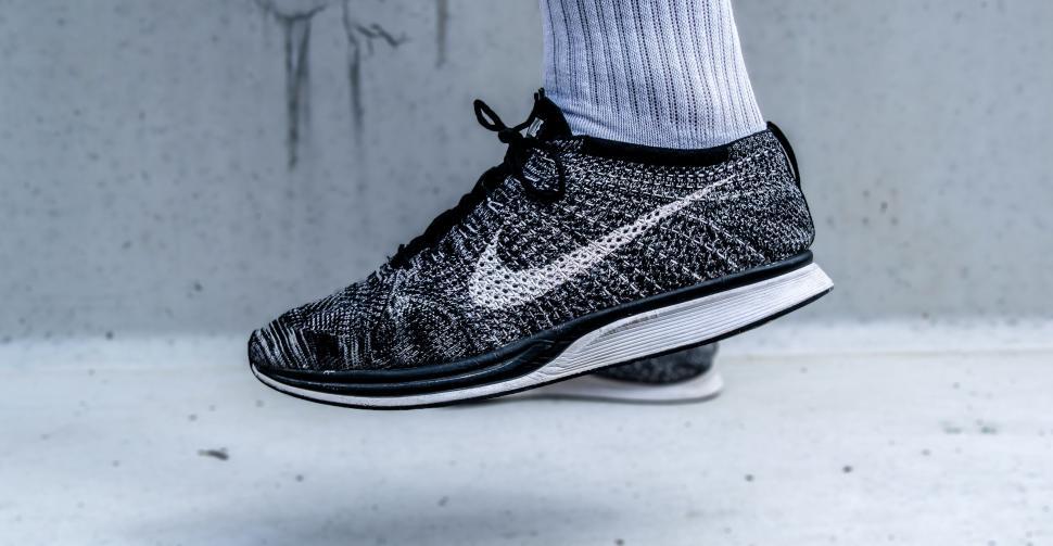 Free Image of Black and White Shoes With Socks 