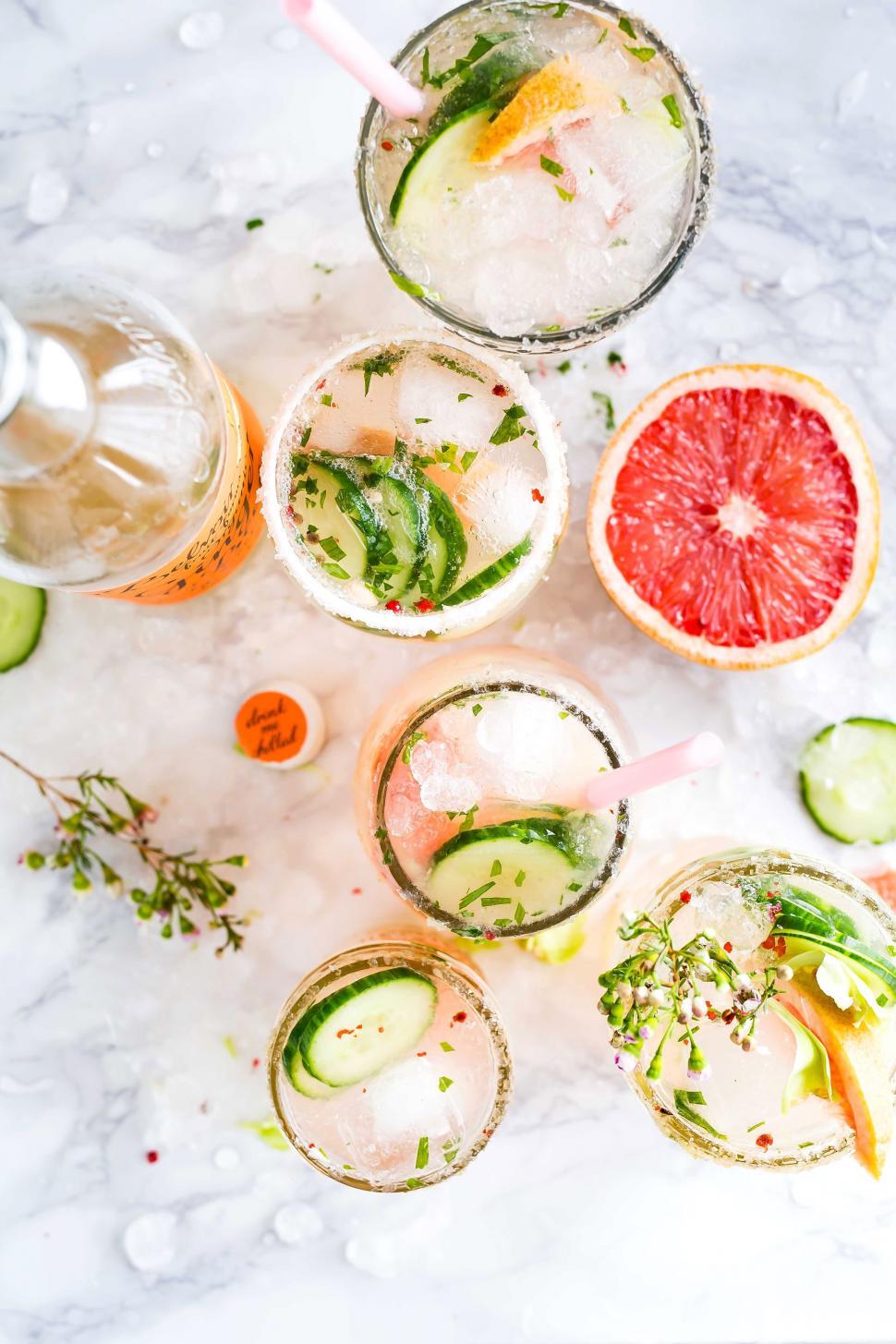 Free Image of Table Set With Glasses of Beverages 