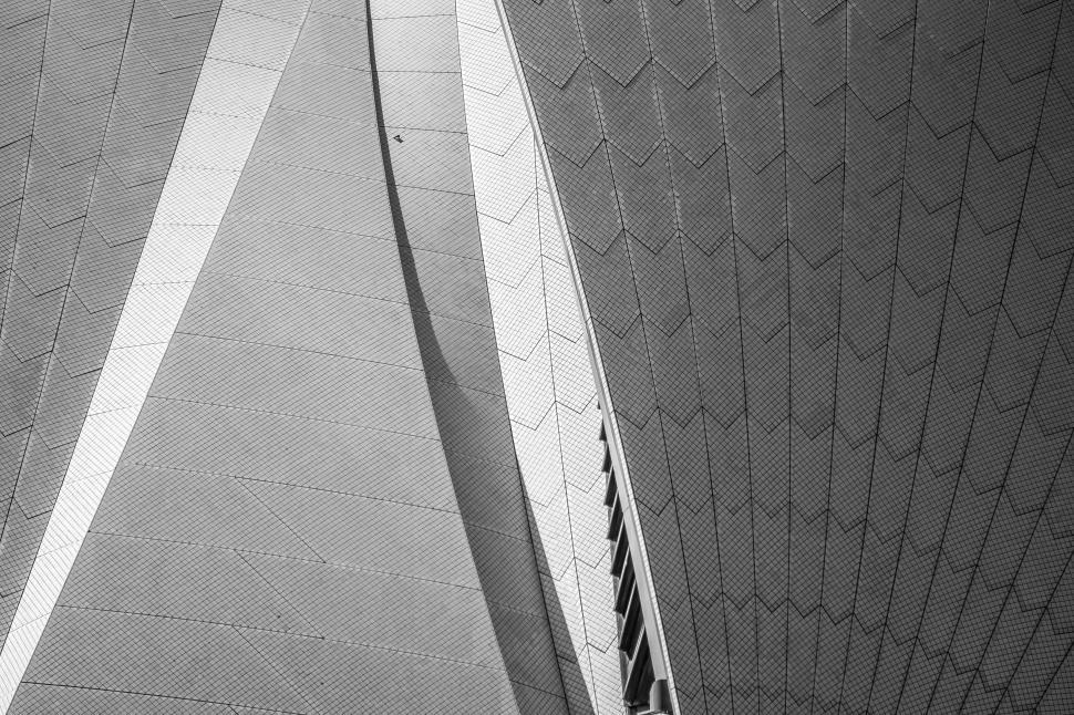 Free Image of Side of a Building in Black and White 