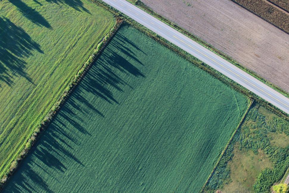 Free Image of Aerial View of Road and Field 