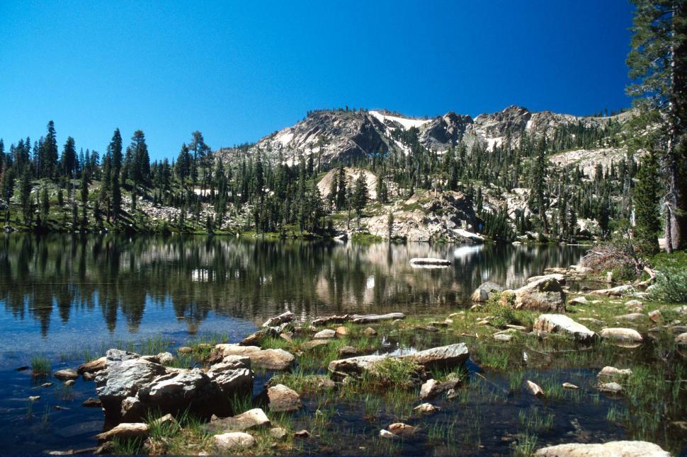 Free Image of Mountains and Trees with Lake 