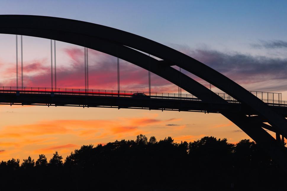 Free Image of Train Crossing Bridge 
