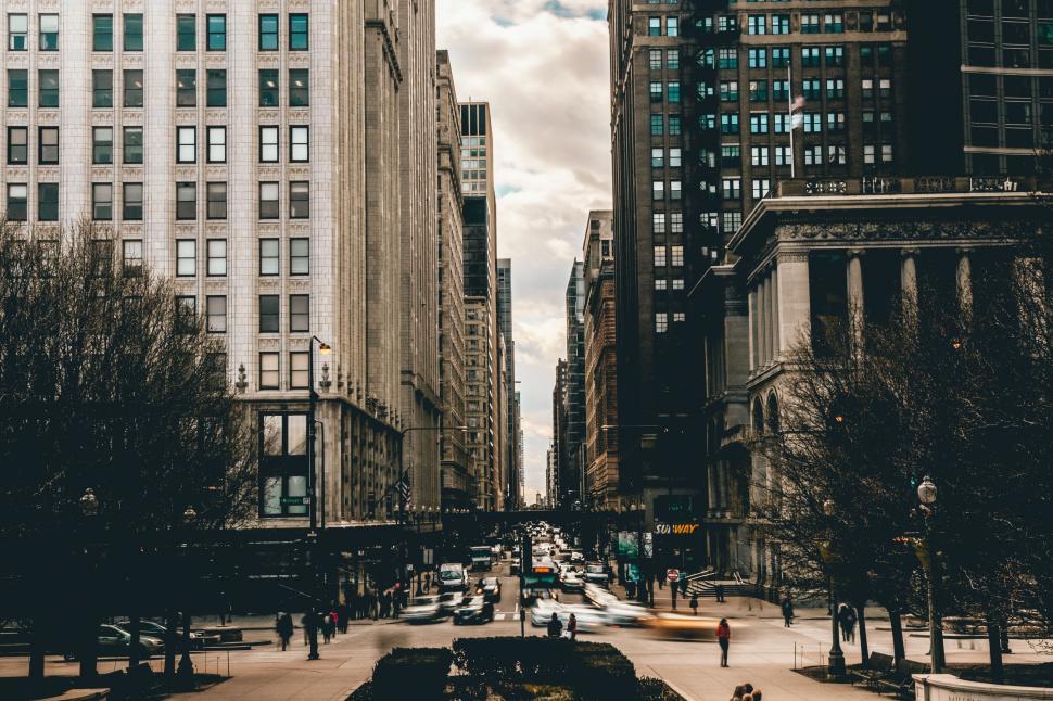Free Image of Urban Street Filled With Tall Buildings 
