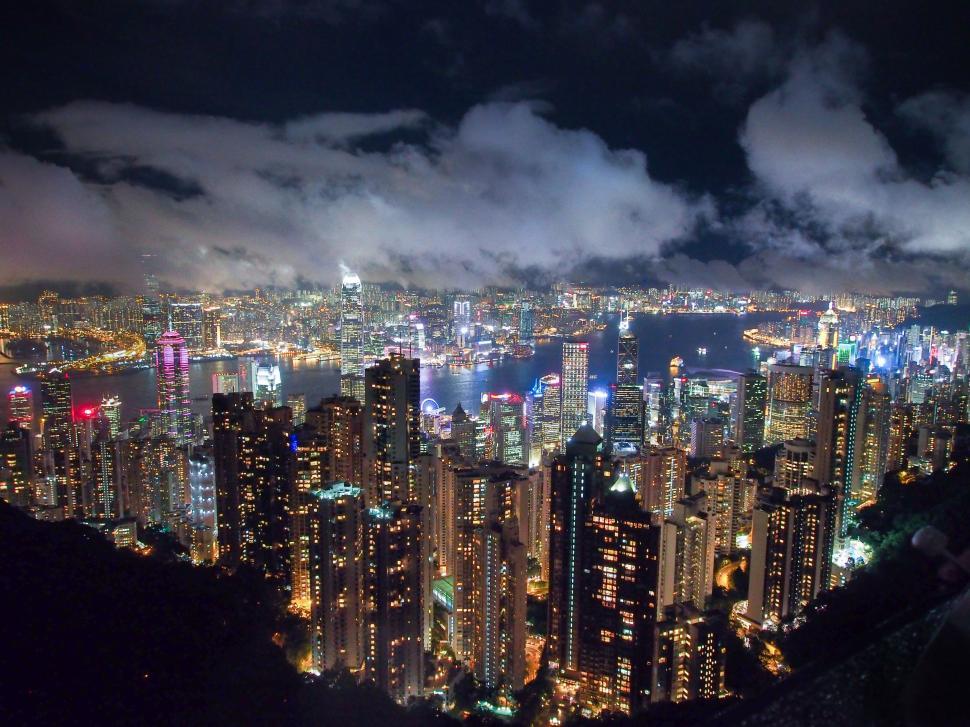 Free Image of City Night View From Hilltop 