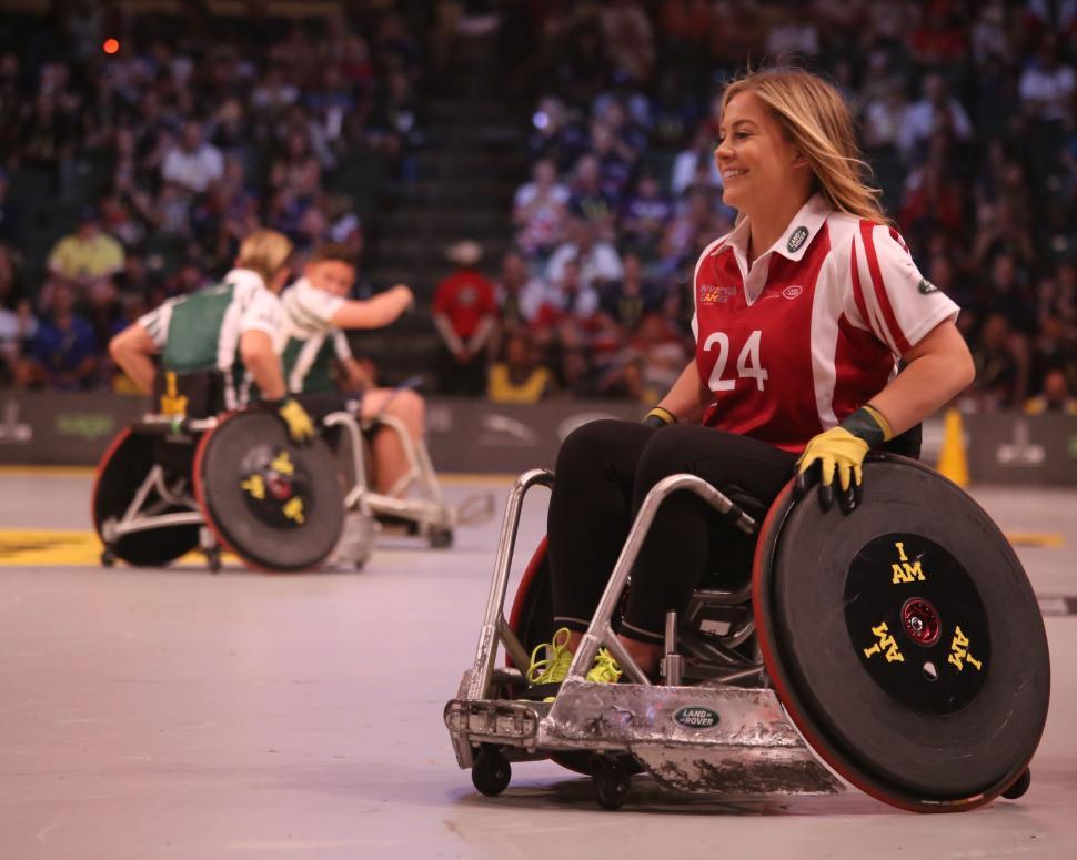 Free Image of Woman in Wheelchair at Stadium 
