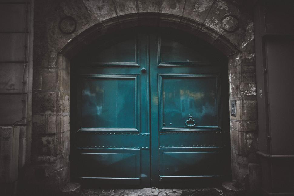 Free Image of Green Door Open in Old Building 